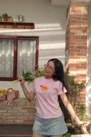 Áo thun Baby Tee hình bánh kem táo