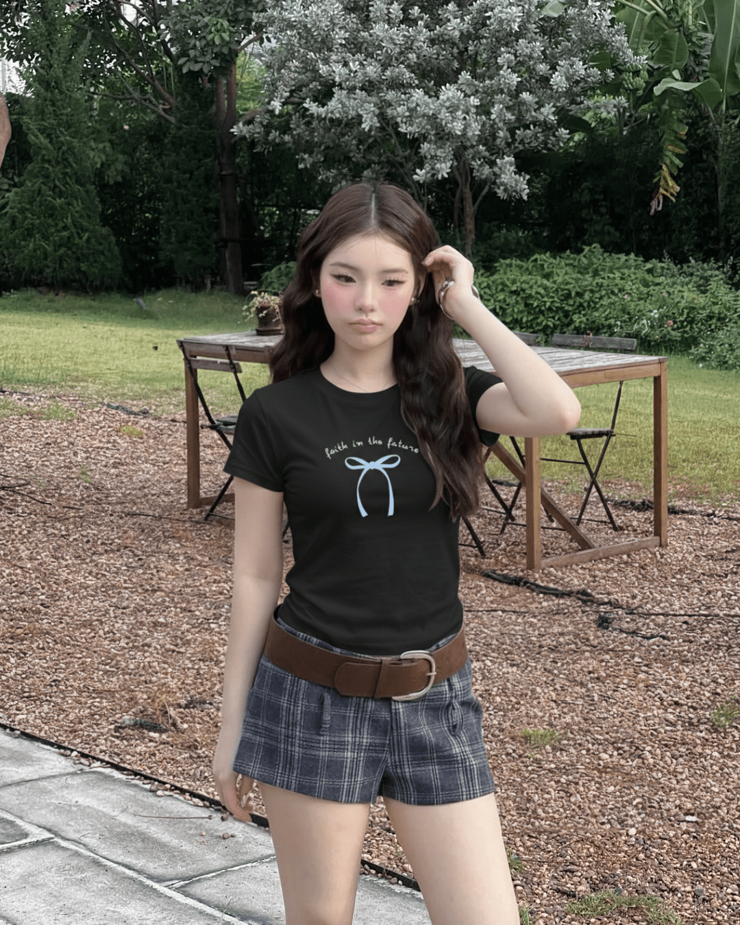 Áo Thun Babytee Nữ Nơ Faith In The Future 2 Áo Thun Babytee Nữ Nơ Faith In The Future - Ảnh 2