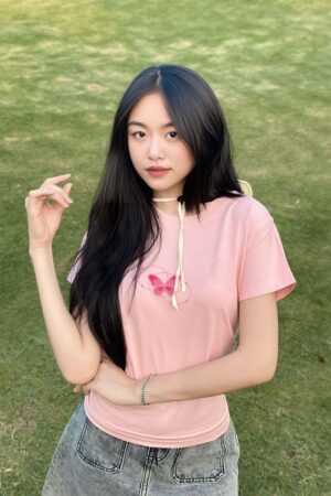 Áo Thun Babytee Nữ Bướm Hồng