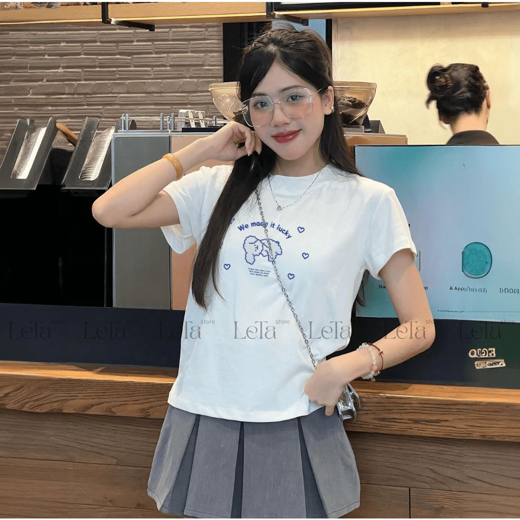 Áo Thun Babytee Nữ Lucky Dog 1 Áo Thun Babytee Nữ Lucky Dog