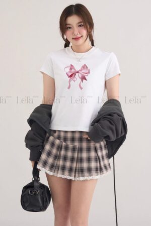 Áo Thun Babytee Nữ Nơ Hồng