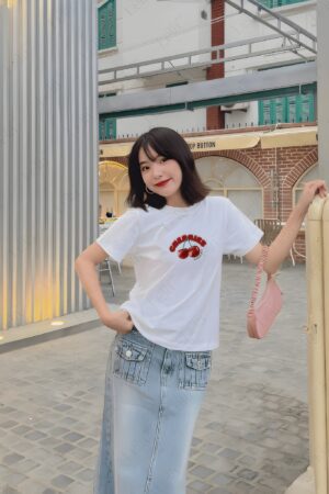 Áo Thun Babytee Nữ Mẫu CHERRY ĐỎ