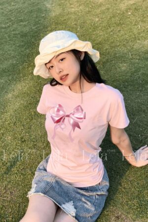 Alternative view of Áo Thun Babytee Nữ Nơ Hồng